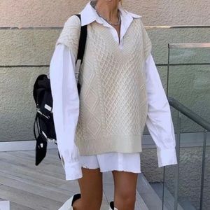 The Frankie Shop oversized knit wool vest